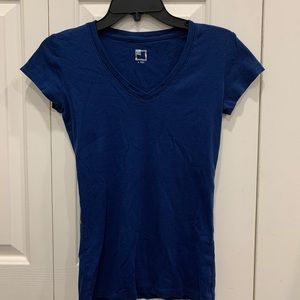 Women’s blue V-Neck shirt